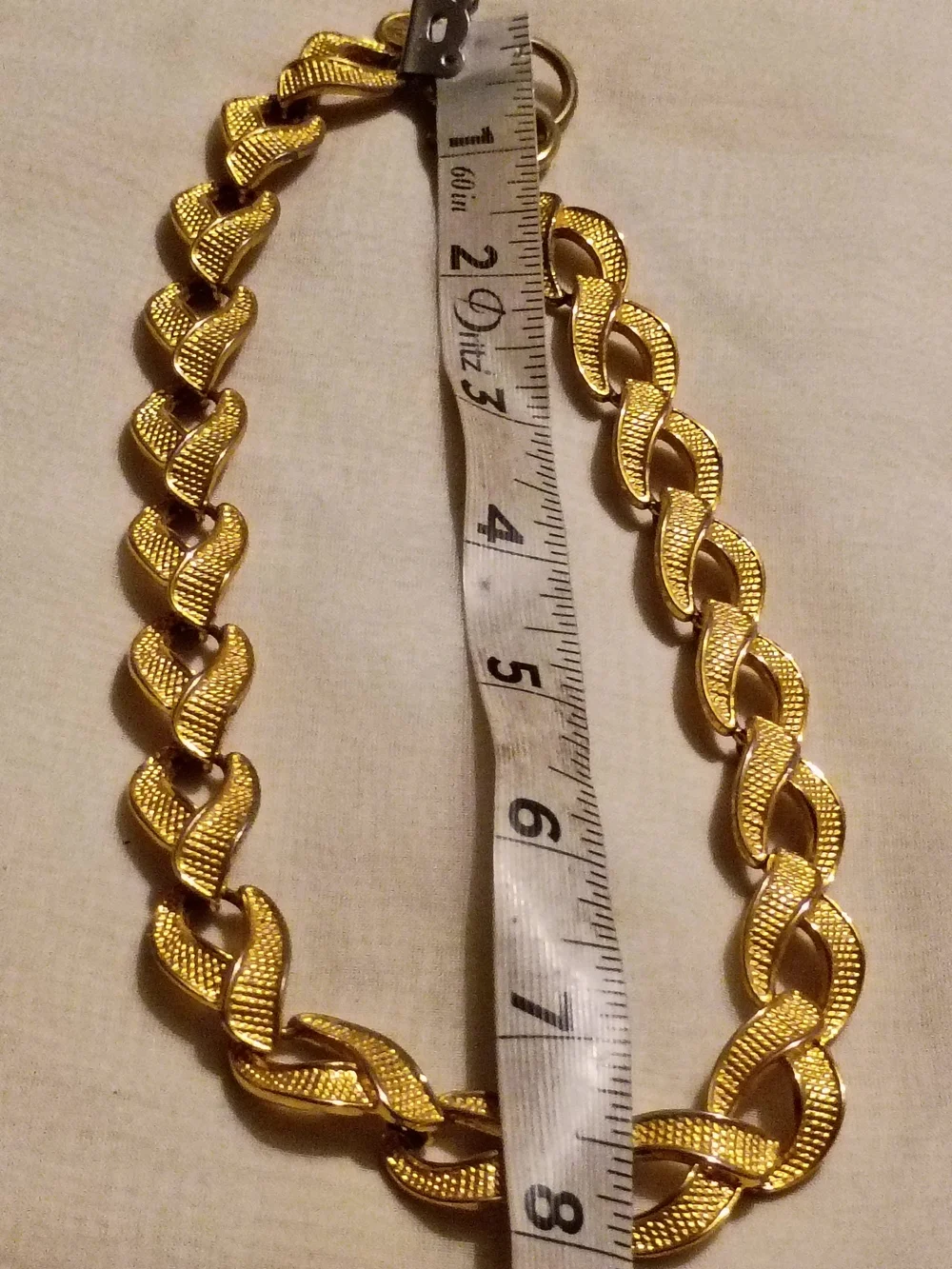 Vintage Ann Klein Gold-Tone Textured Link Necklace - Women Jewelry